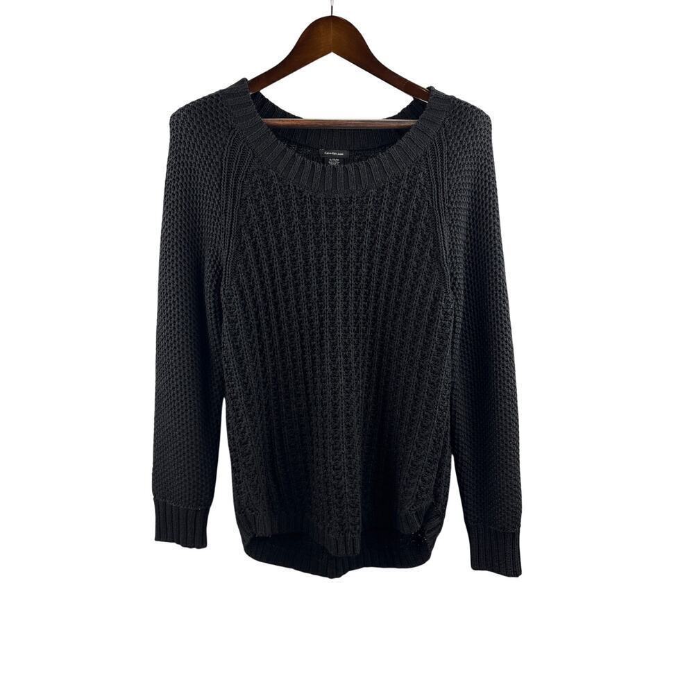Women’s Calvin Klein Jeans XL Black Cable Knot Sweater